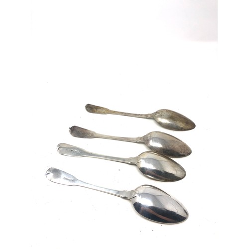 49 - 4 georgian silver table spoons