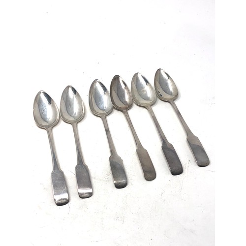 45 - 6 georgian scottish silver tea spoons