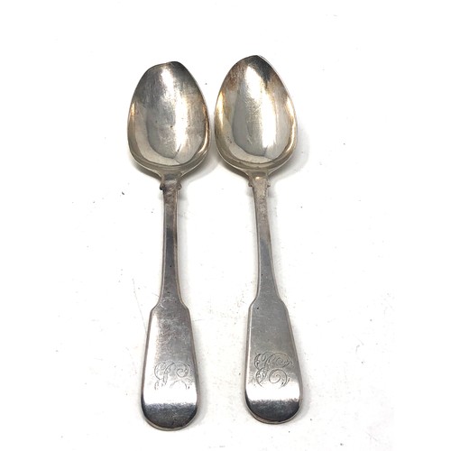 43 - 2 georgian silver table spoons