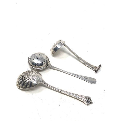 48 - 3 antique silver sifter spoons