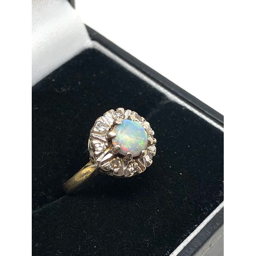 226 - 18ct gold opal & diamond ring (3.8g)