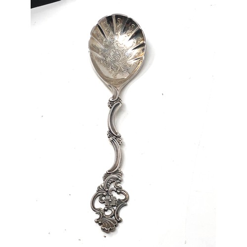 13 - TH Marthinsen fancy Norwegian Silver Norway Serving Berry Spoon 406