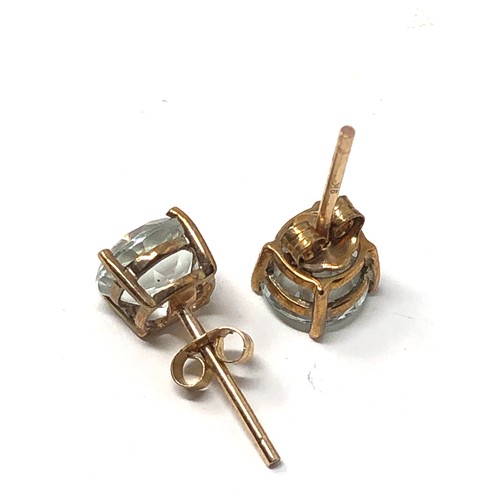 191 - 9ct gold gemstone earrings weight 1g