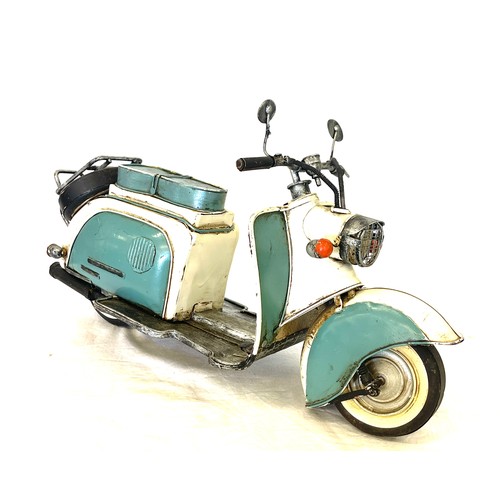 106 - Vintage tin Lambretta scooter model measures height 22cm length 38cm