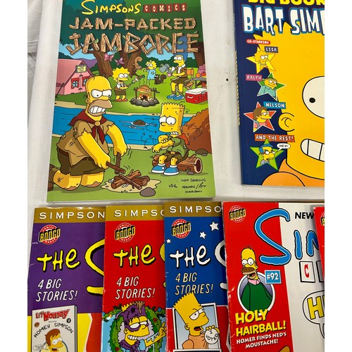 134 - Selection of Comics and comic books to include Frist edition big book of Bart Simpson, Jam packed Ja... 