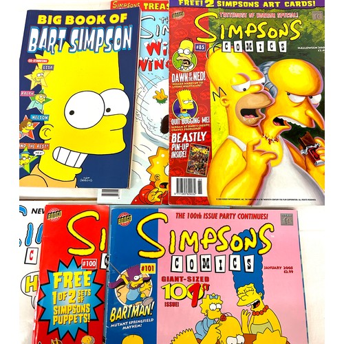 134 - Selection of Comics and comic books to include Frist edition big book of Bart Simpson, Jam packed Ja... 