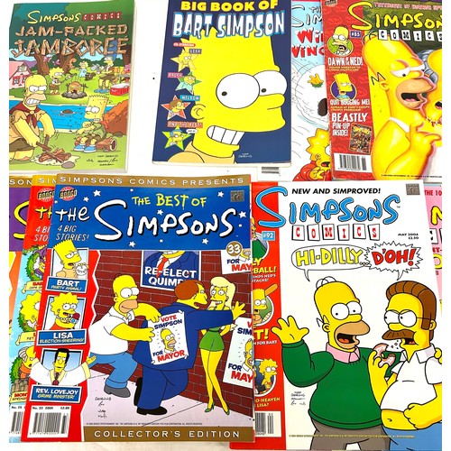 134 - Selection of Comics and comic books to include Frist edition big book of Bart Simpson, Jam packed Ja... 