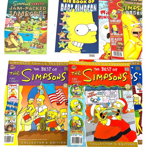 134 - Selection of Comics and comic books to include Frist edition big book of Bart Simpson, Jam packed Ja... 