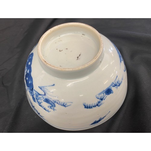 118 - Small Chinese rice bowl, diameter approx 6 inches, slight hairline crack