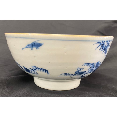 118 - Small Chinese rice bowl, diameter approx 6 inches, slight hairline crack