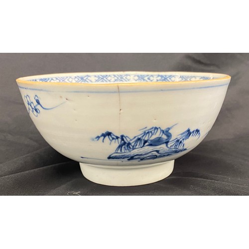 118 - Small Chinese rice bowl, diameter approx 6 inches, slight hairline crack