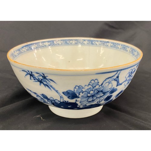 118 - Small Chinese rice bowl, diameter approx 6 inches, slight hairline crack