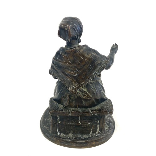 117 - Antique continental Bronze lady figure with lifting box, height approx 5 inches