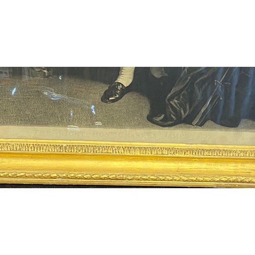 295 - Gilt framed print of The right honourable Charles James Fox measures approx height 30.5 inches tall ... 