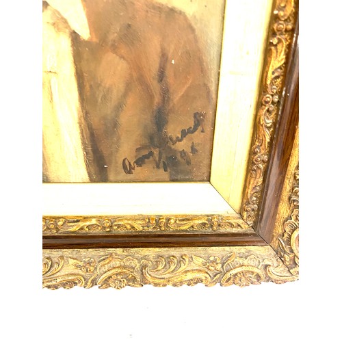 81 - A pair of antique framed oil on board pictures dated 1896 measures approx 13 inches tall by 10.5 wid... 