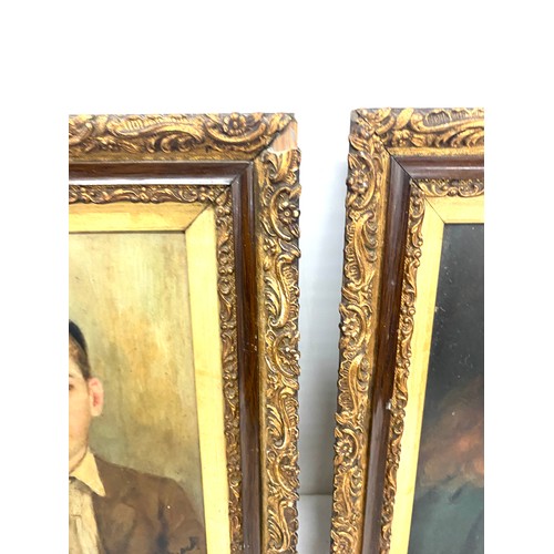 81 - A pair of antique framed oil on board pictures dated 1896 measures approx 13 inches tall by 10.5 wid... 