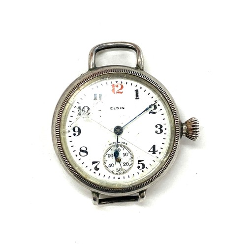 601 - Military type Elgin trench watch for resotration