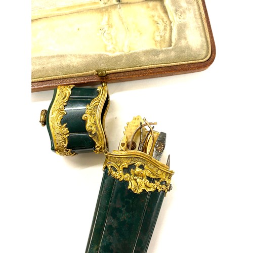 590 - Georgian 18th century french etuit in later fitted case complete with tools, Agate with yellow metal... 