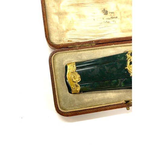 590 - Georgian 18th century french etuit in later fitted case complete with tools, Agate with yellow metal... 