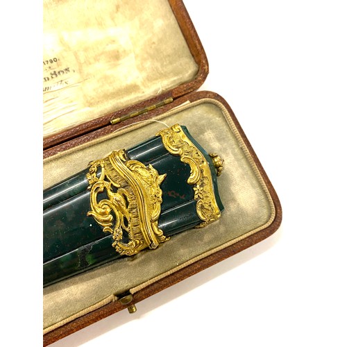 590 - Georgian 18th century french etuit in later fitted case complete with tools, Agate with yellow metal... 