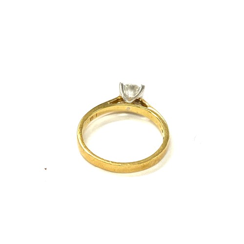 598 - Forever diamonds 18ct yellow and white ladies diamond solitaire ring 0.51ct, clarity S12, with certi... 