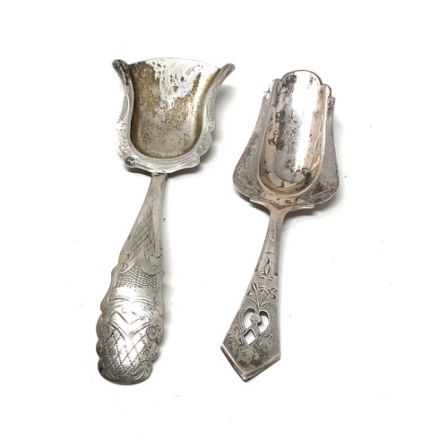 24 - 2 antique dutch silver tea caddy spoons