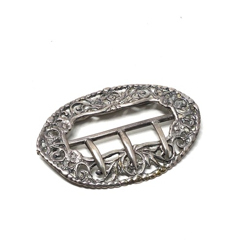 25 - Antique silver buckle chester silver hallmarks measures approx 8cm by 5.5cm