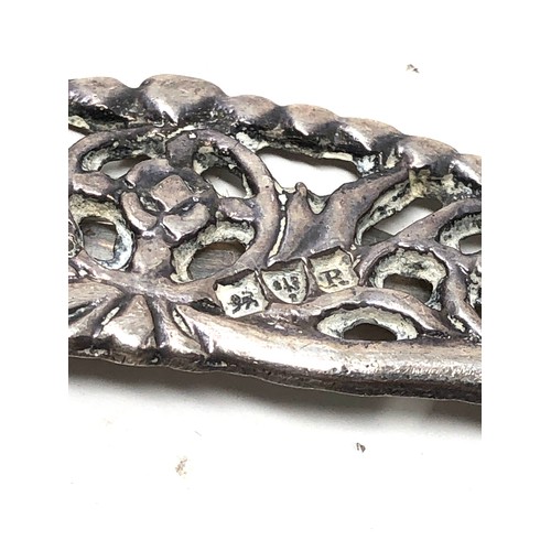 25 - Antique silver buckle chester silver hallmarks measures approx 8cm by 5.5cm