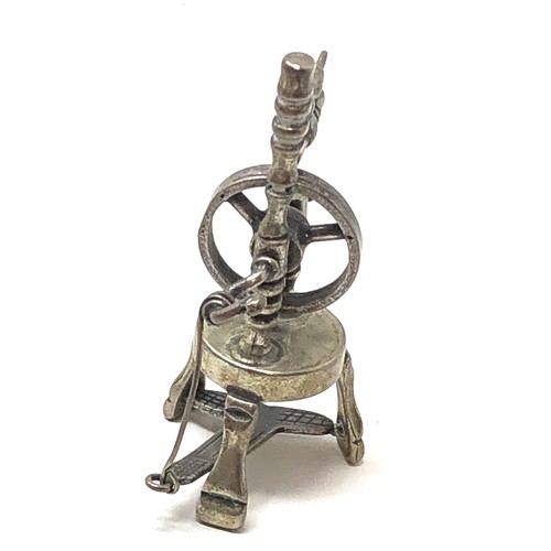 28 - Dutch miniature silver spinning wheel dutch silver sword hallmark