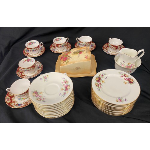 315 - Vintage Cheese dish, Royal Standard Lady Fayre fine bone china 6 cups and saucer, selection of Queen... 