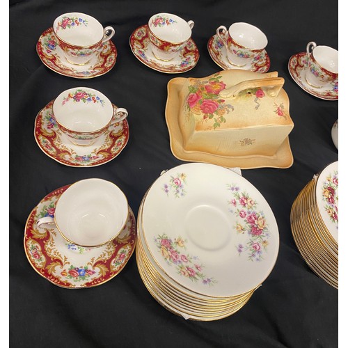 315 - Vintage Cheese dish, Royal Standard Lady Fayre fine bone china 6 cups and saucer, selection of Queen... 