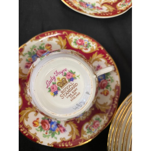 315 - Vintage Cheese dish, Royal Standard Lady Fayre fine bone china 6 cups and saucer, selection of Queen... 