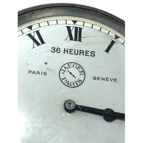 88 - Rare  JAEGER OF PARIS 36-HOUR Dashboard clock for Bugatti winds and ticks measures approx 8.5cm dia