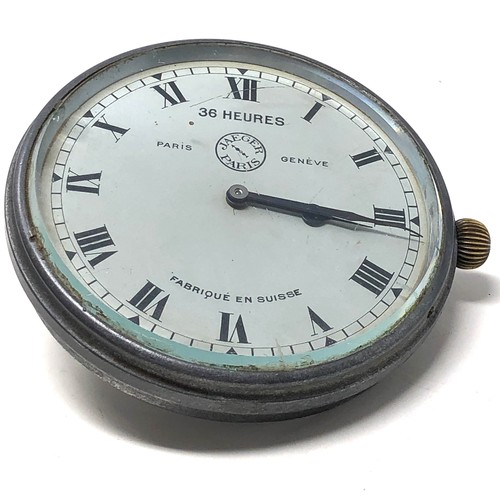 88 - Rare  JAEGER OF PARIS 36-HOUR Dashboard clock for Bugatti winds and ticks measures approx 8.5cm dia