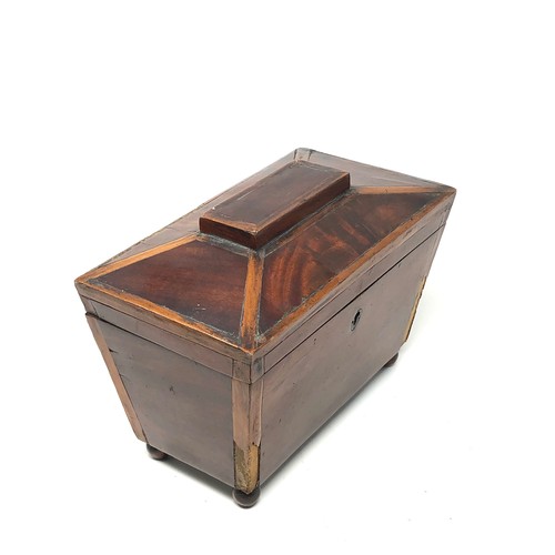 97 - Antique mahogany tea caddy for restoration