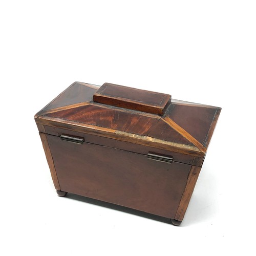 97 - Antique mahogany tea caddy for restoration