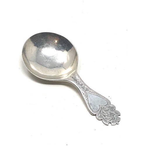 35 - Silver tea caddy spoon Birmingham silver hallmarks