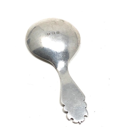 35 - Silver tea caddy spoon Birmingham silver hallmarks