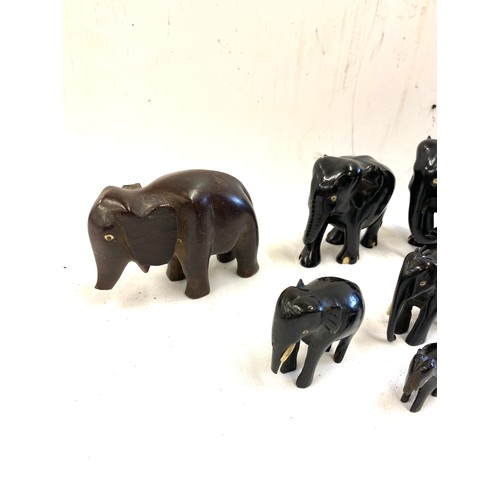 123 - Selection of Ebony elephants