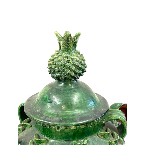 114 - An earthenware pineapple punch bowl set. Originating from Michoacan Mexico and from the Madrigal fam... 