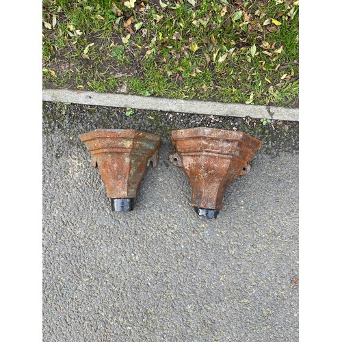 100H - Pair of vintage cast iron hoppers