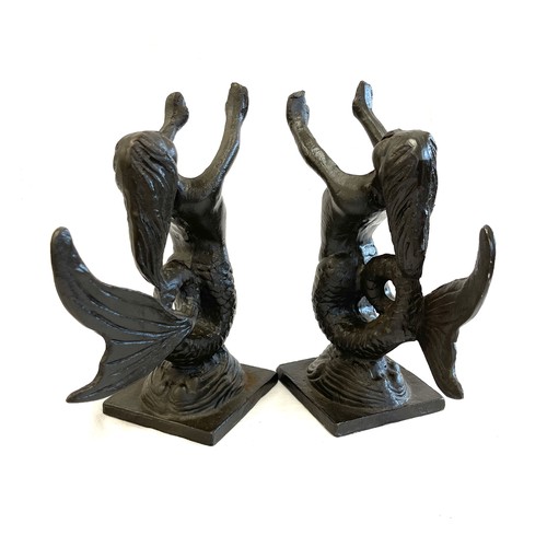 111 - Pair of vintage nautical Mermaid bookends height of each approx 7.5inches