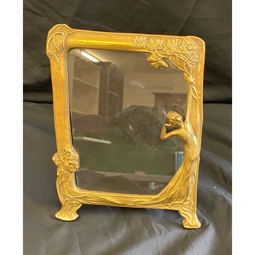 100 - Vintage ornate brass lady picture frame, measures approx 10 inches by 7inches wide