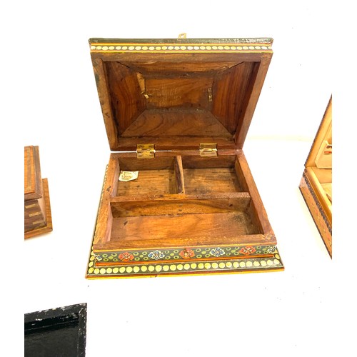 68 - Large selection of assorted vintage wooden boxes, includes stamp box, cigarette boxes, souvenir boxe... 