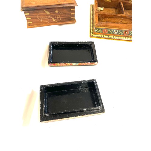 68 - Large selection of assorted vintage wooden boxes, includes stamp box, cigarette boxes, souvenir boxe... 