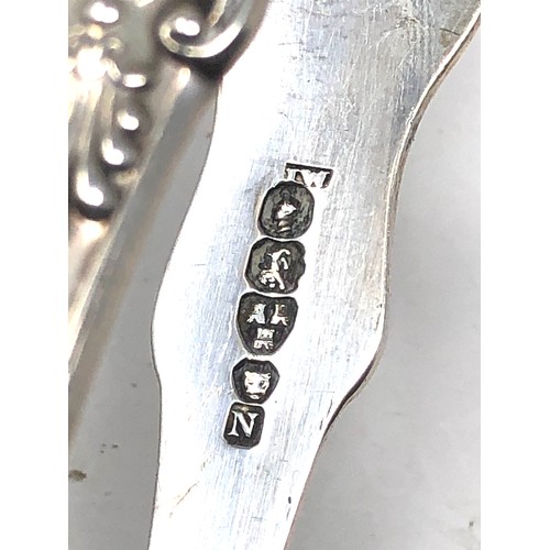 8 - Antique silver sugar tongs newcastle silver hallmarks weight 60g