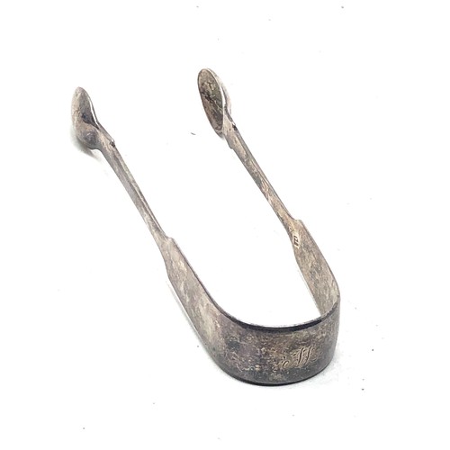 9 - Antique Georgian silver sugar tongs london  silver hallmarks weight 52g