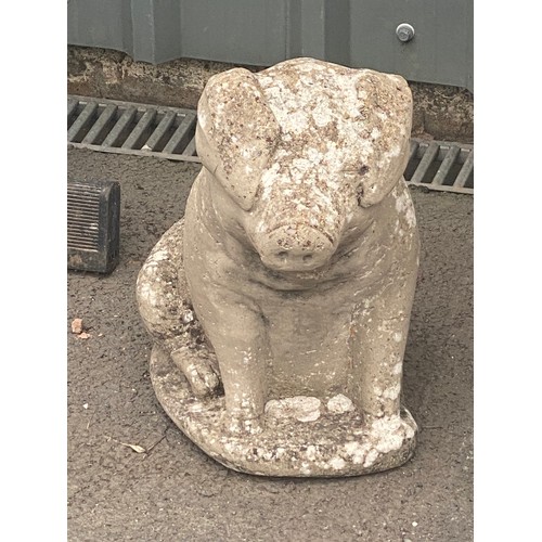 100M - Concrete pig ornament measures approx 16 inches tall