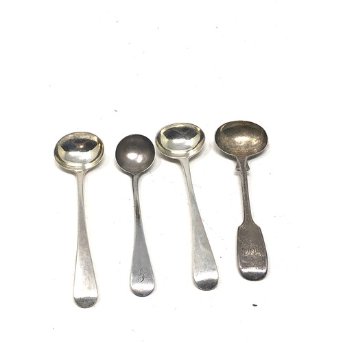 20 - 4 antique silver mustard spoons