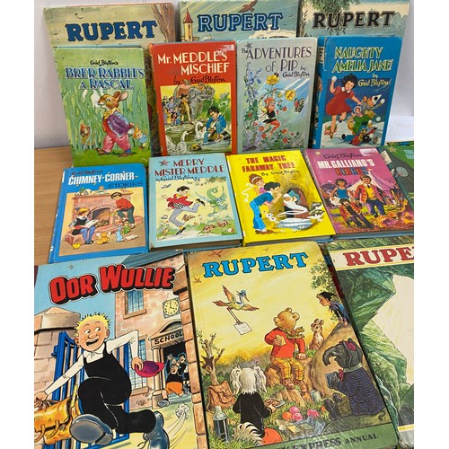 195 - Box of vintage childrens books includes enid blyton etc